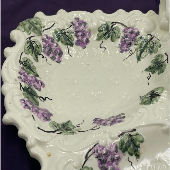 Ardalt Lenwile China:Hand Painted Grapes Leaves Divided Serving Platter w/Handle - Picture 10 of 16